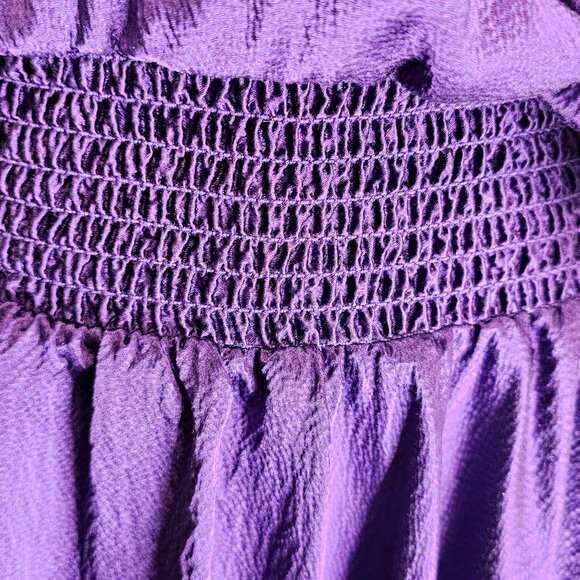 Black Halo Satin Cowl Neck Mini Dress Purple Size 8 NWOT Designer Cocktail Dress - Picture 9 of 11